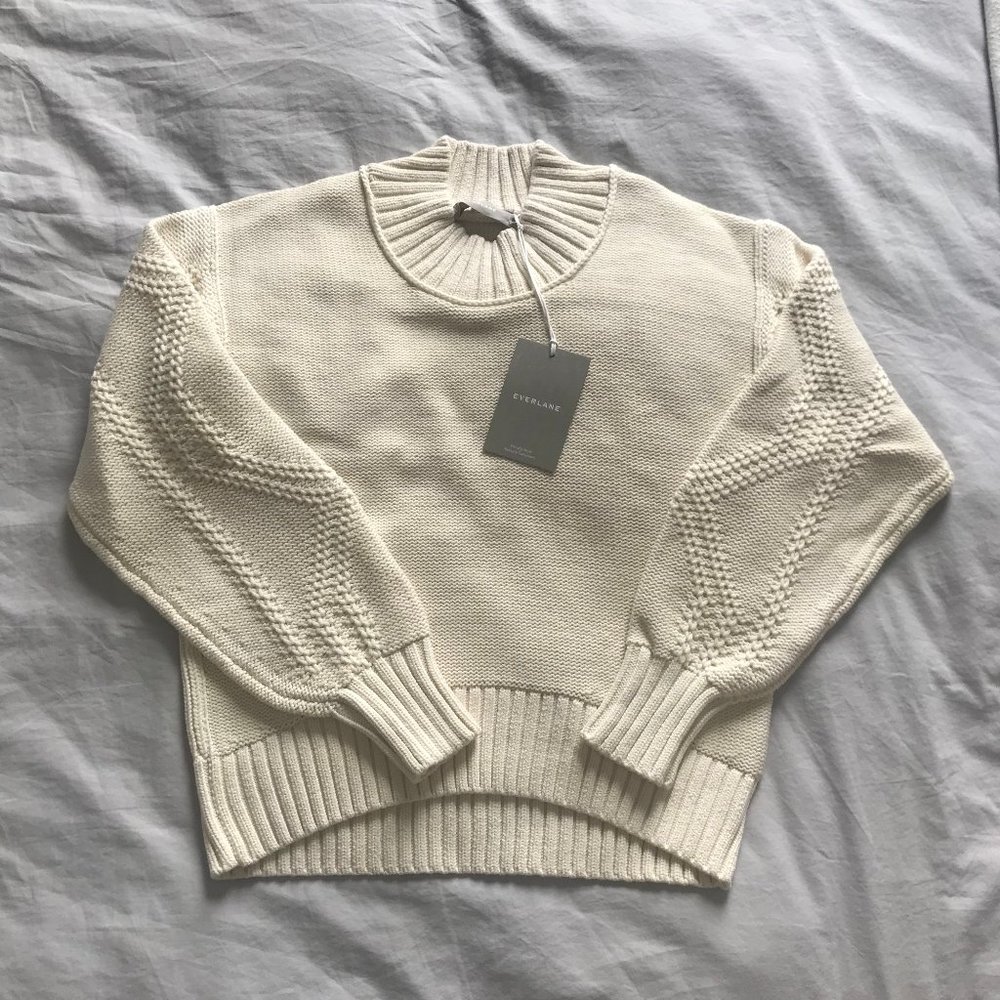 Everlane | Texture Cotton Cable Sweater | S | NWT